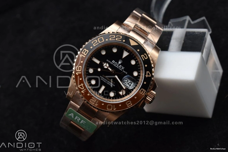 SS 864 ARF Edition II 1:1 CHS GMT Master New RG on SH3285 Bracelet 126715 CHNR 904L WrinkleFree Best 0325